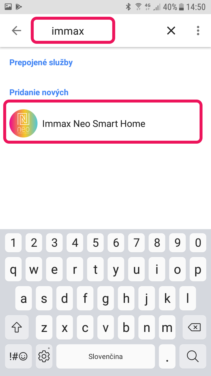 Immax Neo pridať do Google Home